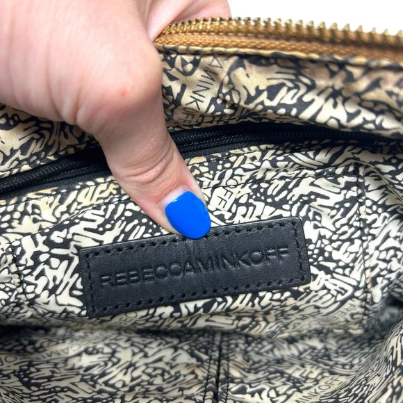 Rebecca Minkoff 5 Zip Crossbody Bag Cognac Tan Leather Chain Bag - Picture 8 of 10